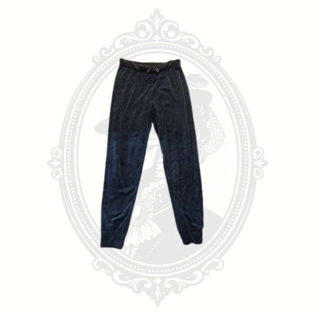 No Boundaries Black Velour Jogger Lounge Pants Love Graphic Back Women's Small