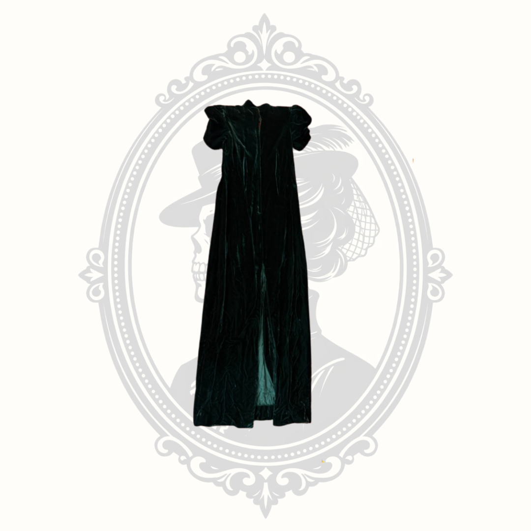 Vintage Alyce Designs Dark Green Velvet Cutout Formal Gown - Size 10
