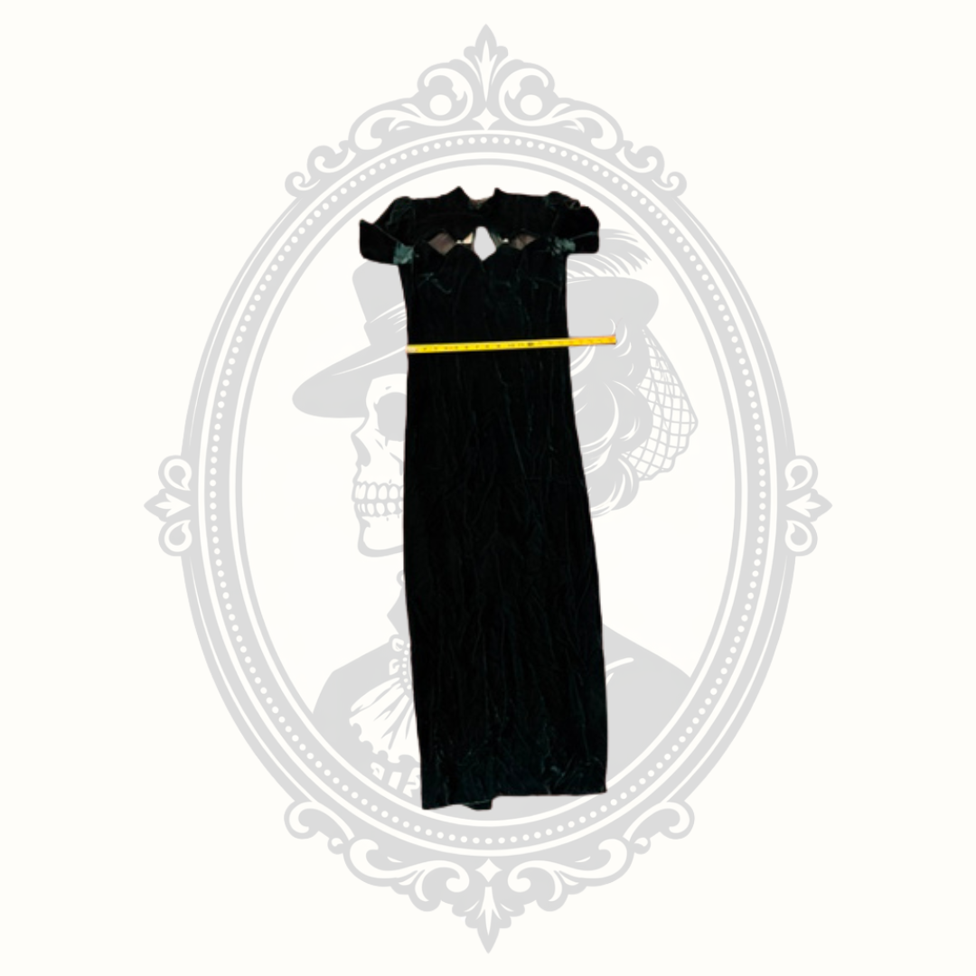 Vintage Alyce Designs Dark Green Velvet Cutout Formal Gown - Size 10