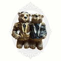 Vintage Aviator Bear Friends Resin Figurine – Pilot & Co-Pilot Aviation Décor