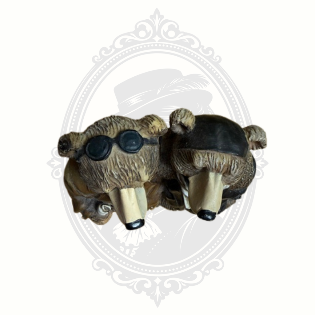 Vintage Aviator Bear Friends Resin Figurine – Pilot & Co-Pilot Aviation Décor