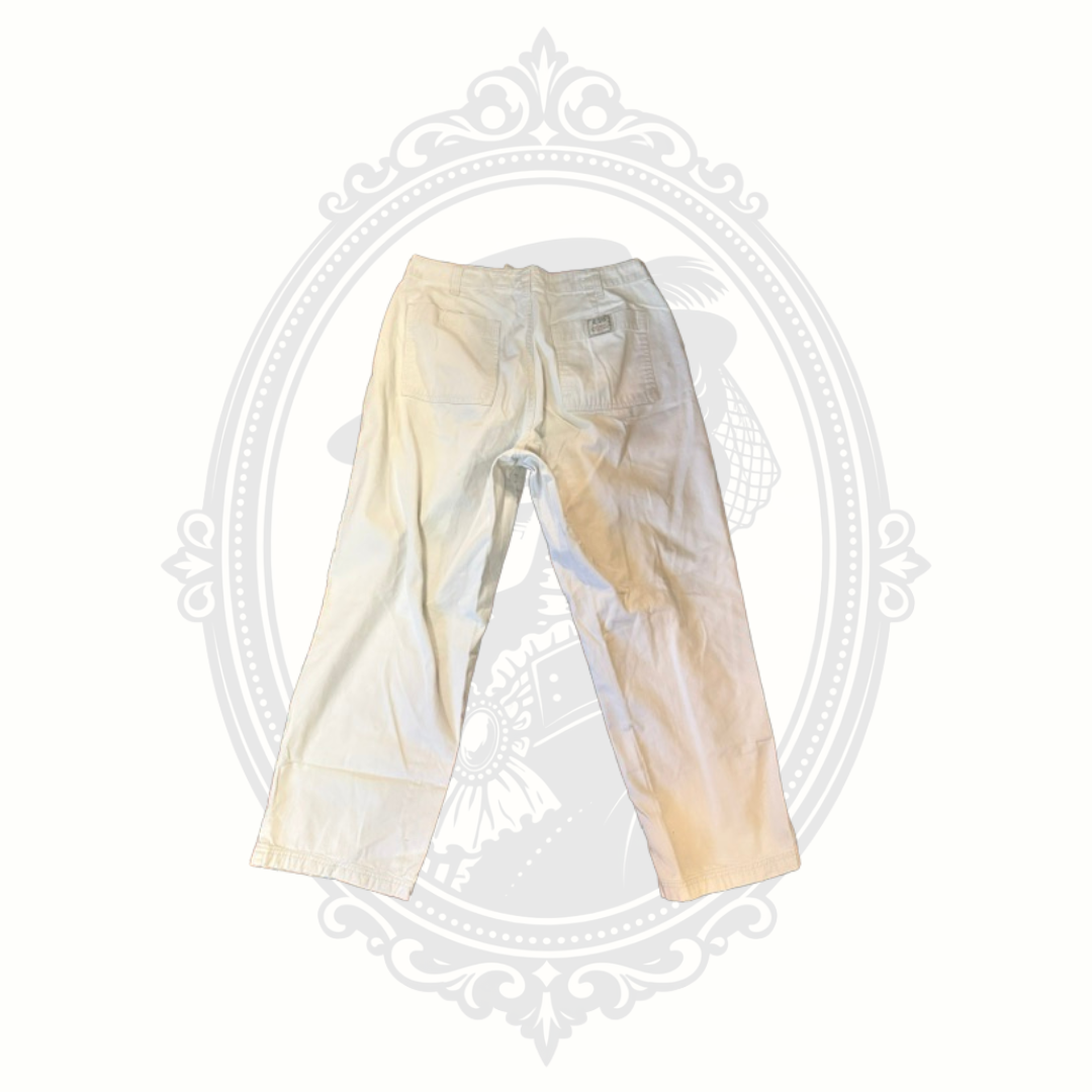 Vintage Bill Blass Petite Classic Cotton Chino Pants Ivory Size 12P