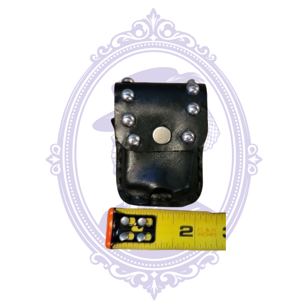 Pouch beside tape measure showing width
