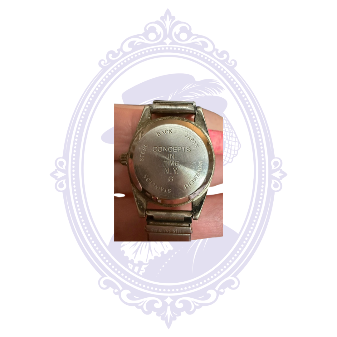 Vintage Concepts in Time N.Y. Pink Dial Silver-Tone Bracelet Watch