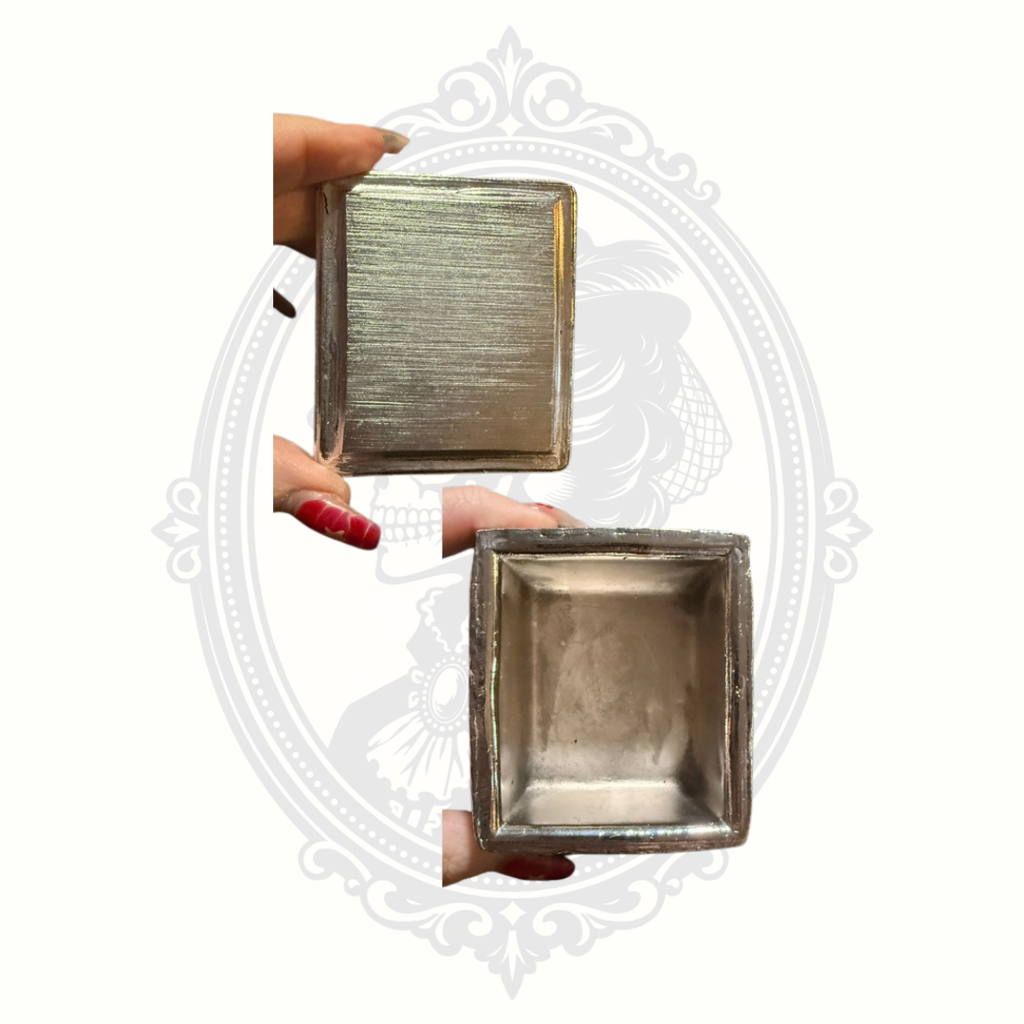 Vintage Madonna & Child Silver Tone Keepsake Trinket Box with Gold Accents – Made in the Philippines