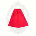 Vintage red A-line skirt front view with elastic waistband size small
