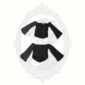 Willow + Root black shimmer off shoulder top front and back view with bell sleeves size large new with tags