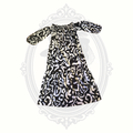Women's XL Black White Off Shoulder Peasant Dress Abstract Print