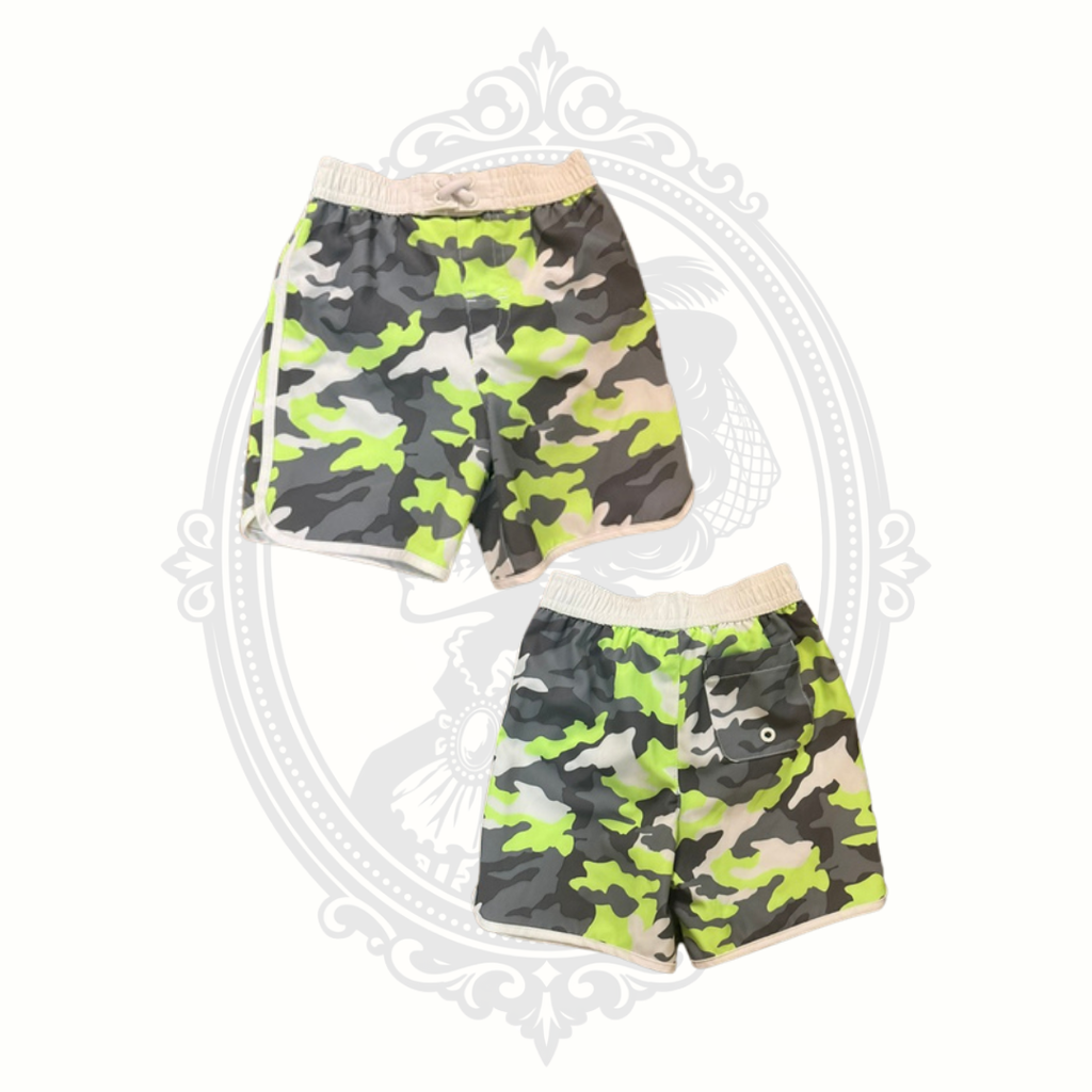 Wonder Nation Boys 2T Neon Camo Swim Trunks