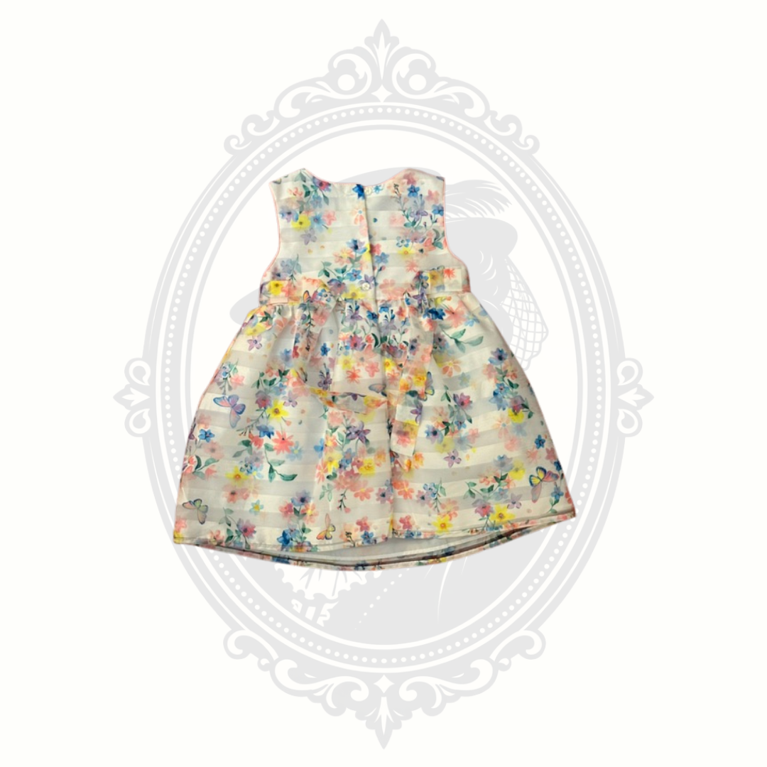 Wonder Nation Girls 2T Floral Party Dress with Pink Flower & Butterfly Print